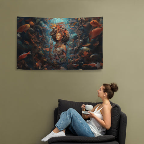Yemoja Goddess Flag Wall Art