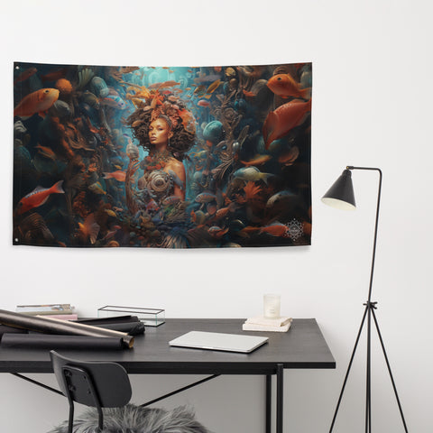 Yemoja Goddess Flag Wall Art