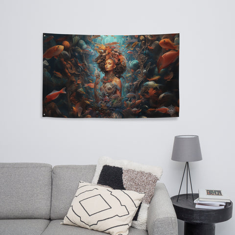 Yemoja Goddess Flag Wall Art
