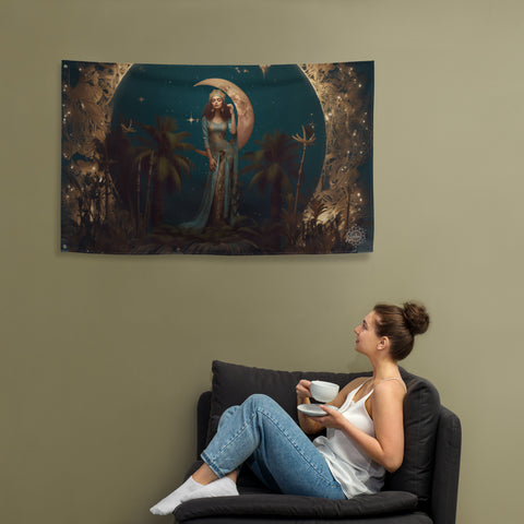 Tanit Goddess Flag Wall Art