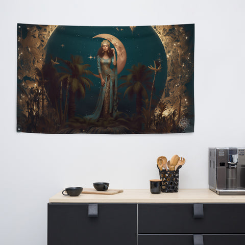 Tanit Goddess Flag Wall Art
