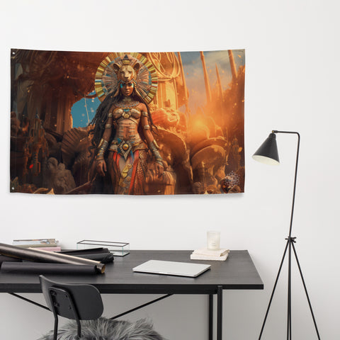 Sekhmet Goddess Flag Wall Art