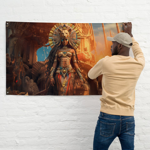 Sekhmet Goddess Flag Wall Art