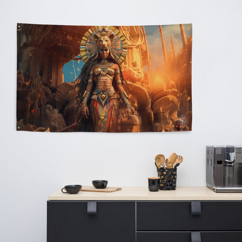 Sekhmet Goddess Flag Wall Art