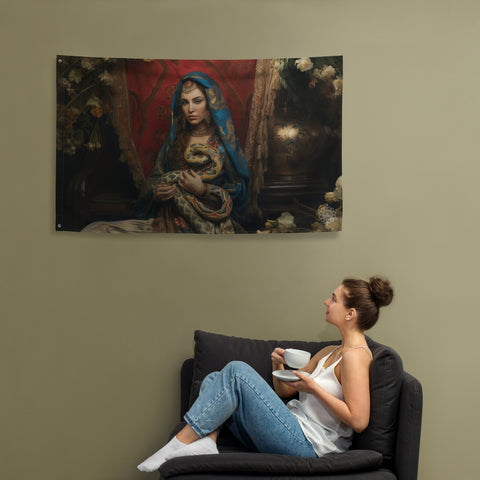 Sahmeran Goddess Flag Wall Art