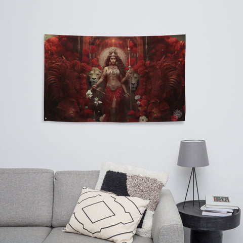 Durga Goddess Flag Wall Art