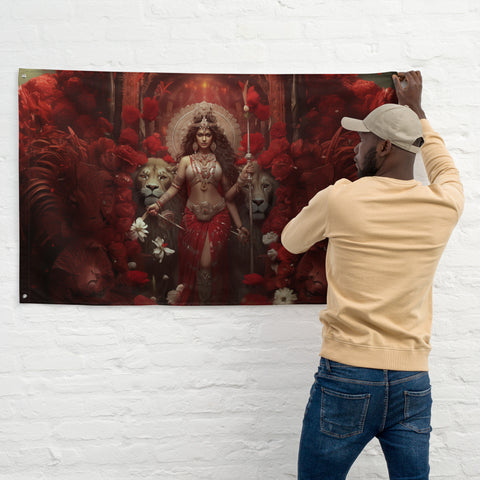 Durga Goddess Flag Wall Art