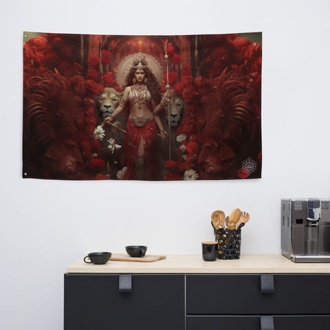 Durga Goddess Flag Wall Art