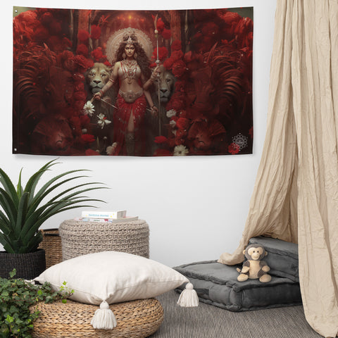 Durga Goddess Flag Wall Art
