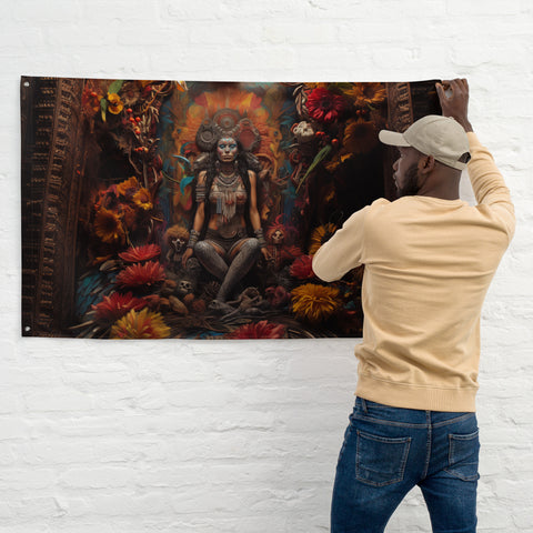 Coatlicue Goddess Flag Wall Art
