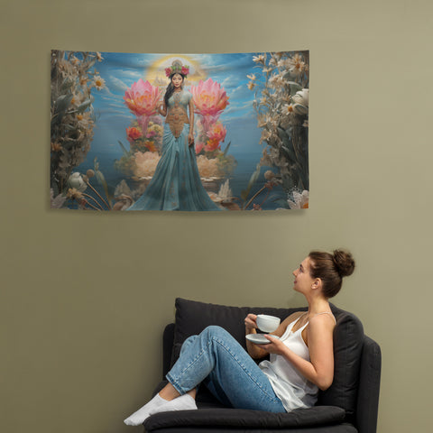 Dewi Danu Goddess Flag Wall Art