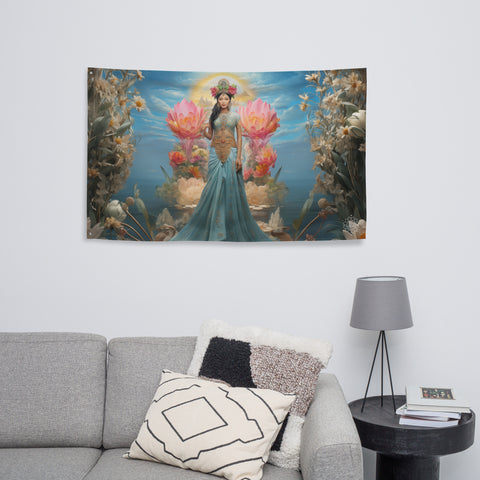 Dewi Danu Goddess Flag Wall Art