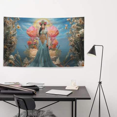 Dewi Danu Goddess Flag Wall Art