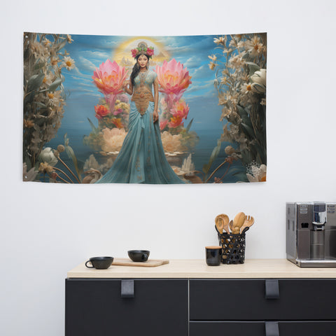 Dewi Danu Goddess Flag Wall Art