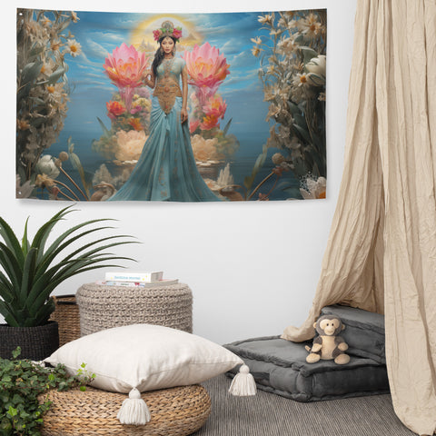 Dewi Danu Goddess Flag Wall Art