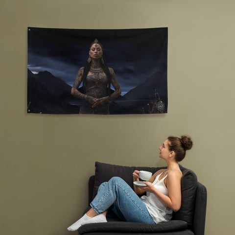 Hine-Nui-Te-Pō Goddess Flag Wall Art