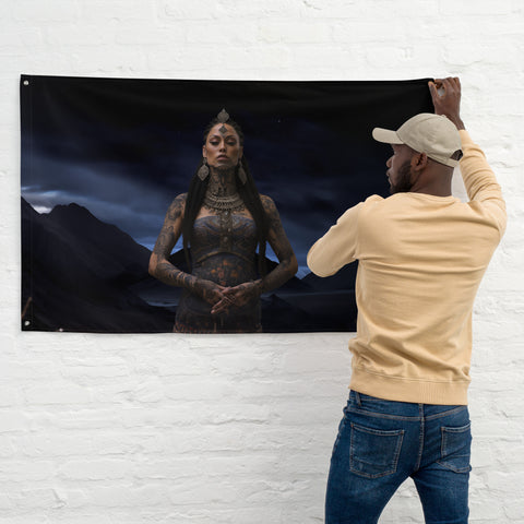 Hine-Nui-Te-Pō Goddess Flag Wall Art