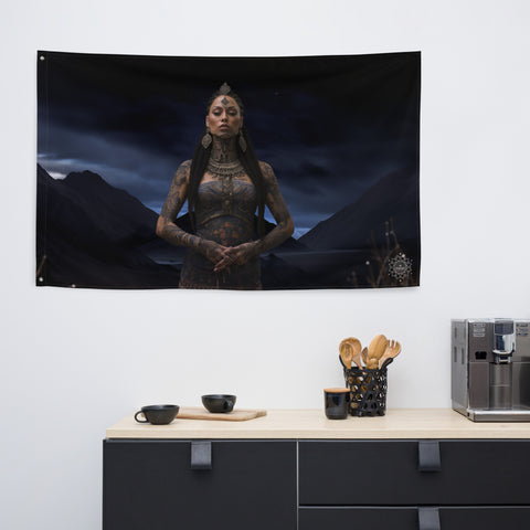 Hine-Nui-Te-Pō Goddess Flag Wall Art