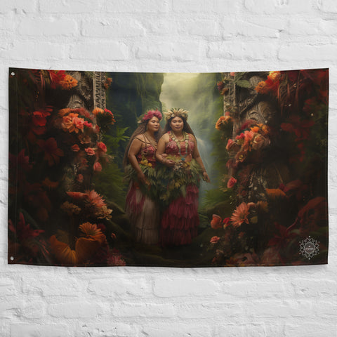 Taema & Tilafaiga Goddesses Flag Wall Art