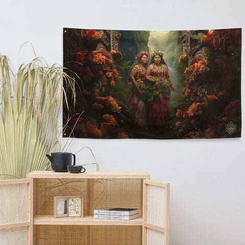 Taema & Tilafaiga Goddesses Flag Wall Art