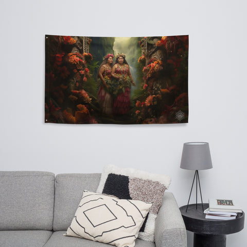 Taema & Tilafaiga Goddesses Flag Wall Art