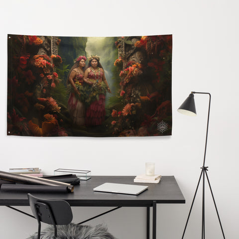 Taema & Tilafaiga Goddesses Flag Wall Art