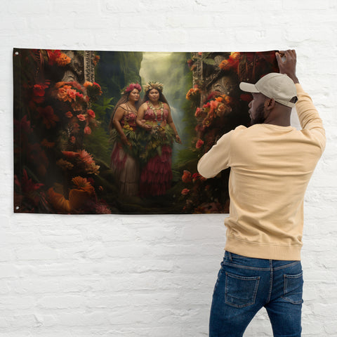 Taema & Tilafaiga Goddesses Flag Wall Art