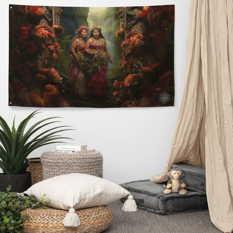Taema & Tilafaiga Goddesses Flag Wall Art