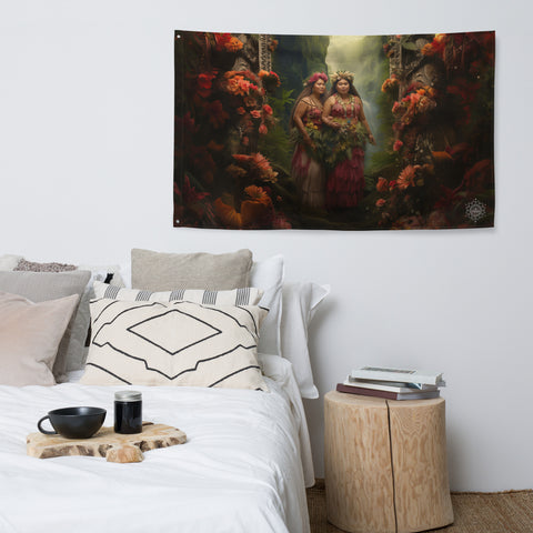 Taema & Tilafaiga Goddesses Flag Wall Art