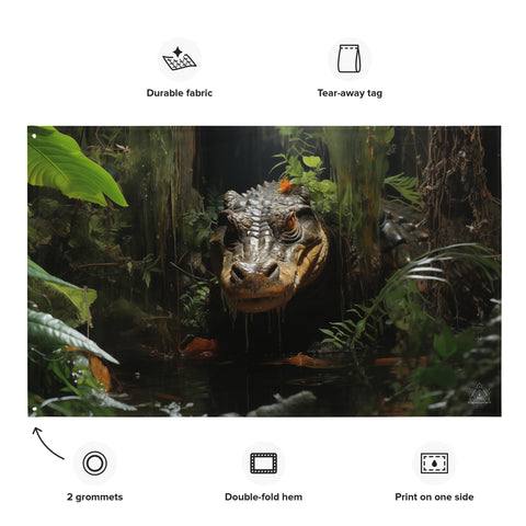 Alligator Spirit Animal Flag Wall Art