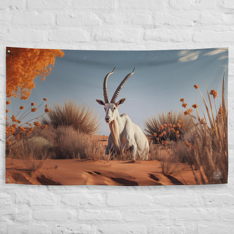 Arabian Oryx Spirit Animal Flag Wall Art