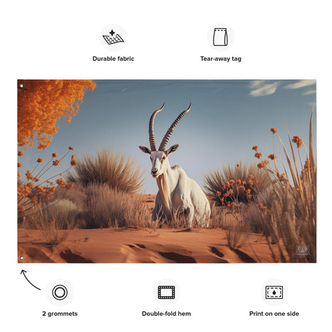 Arabian Oryx Spirit Animal Flag Wall Art