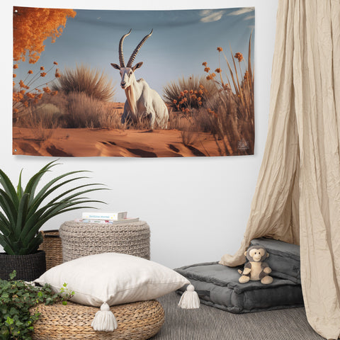 Arabian Oryx Spirit Animal Flag Wall Art