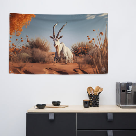 Arabian Oryx Spirit Animal Flag Wall Art