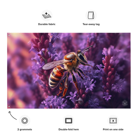 Bee Spirit Animal Flag Wall Art