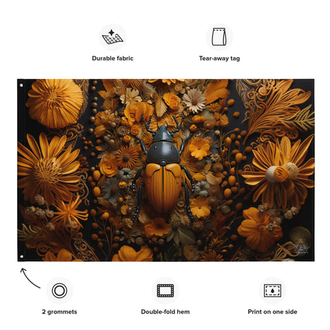 Beetle Spirit Animal Flag Wall Art