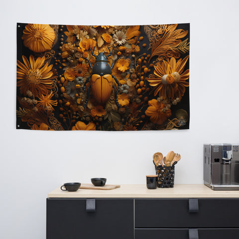 Beetle Spirit Animal Flag Wall Art