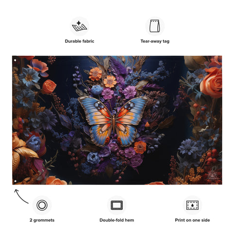 Butterfly Spirit Animal Flag Wall Art