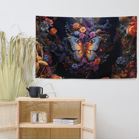 Butterfly Spirit Animal Flag Wall Art