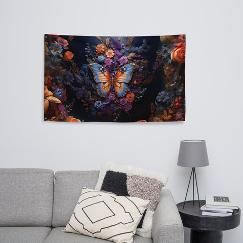 Butterfly Spirit Animal Flag Wall Art