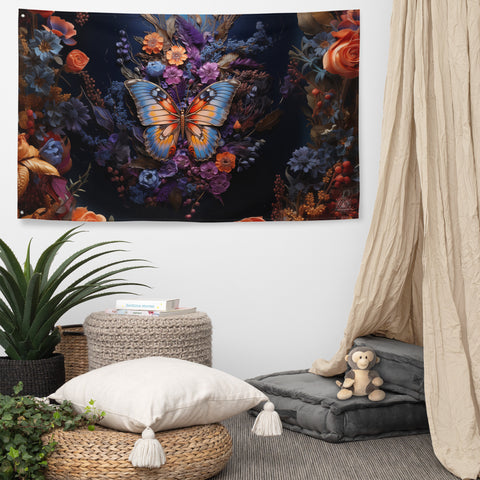 Butterfly Spirit Animal Flag Wall Art