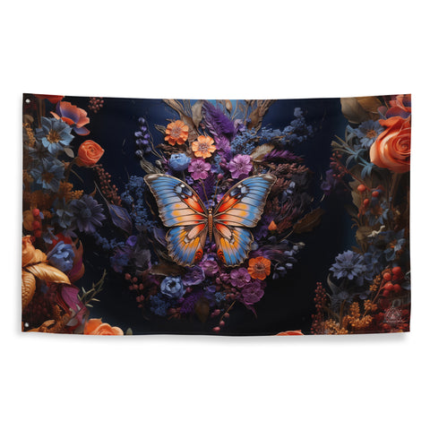 Butterfly Spirit Animal Flag Wall Art