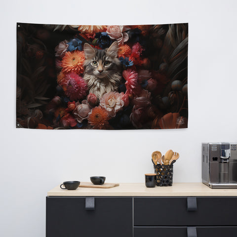 Cat Spirit Animal Flag Wall Art