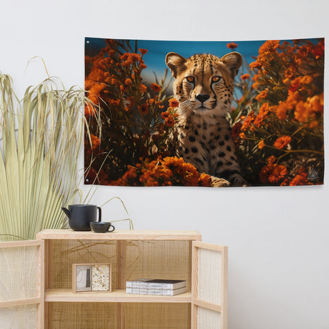Cheetah Spirit Animal Flag Wall Art