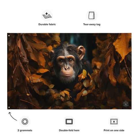 Chimpanzee Spirit Animal Flag Wall Art