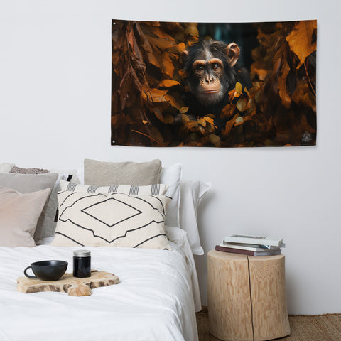 Chimpanzee Spirit Animal Flag Wall Art