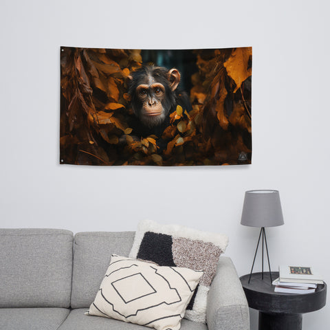 Chimpanzee Spirit Animal Flag Wall Art