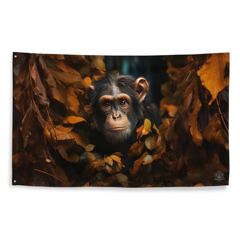 Chimpanzee Spirit Animal Flag Wall Art