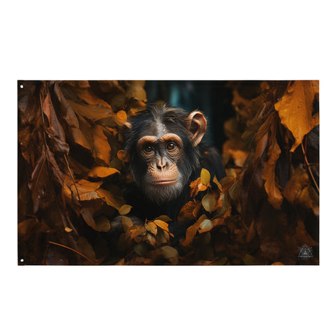 Chimpanzee Spirit Animal Flag Wall Art