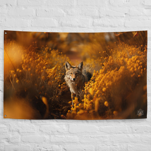 Coyote Spirit Animal Flag Wall Art